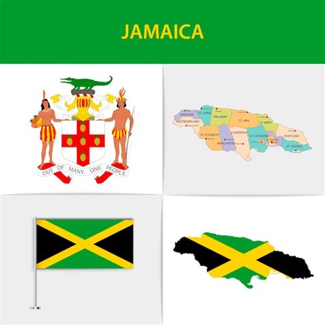 Jamaica La Bandera De Jamaica Escudo De Armas De Jamaica Imagen Png