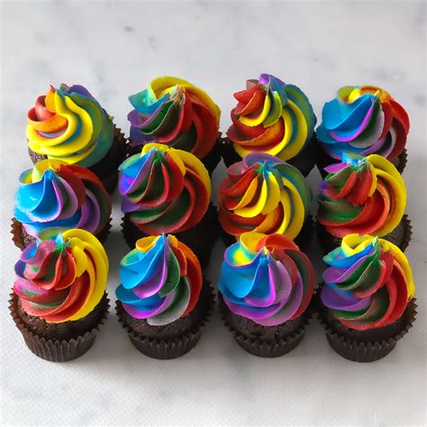 Rainbow Mini Cupcakes Vanilla Cupcakery By Vanilla Cupcakery