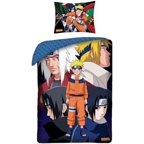 Naruto Shippuden Parure De Lit Coton Enfant Manga Lit 1 Place Housse