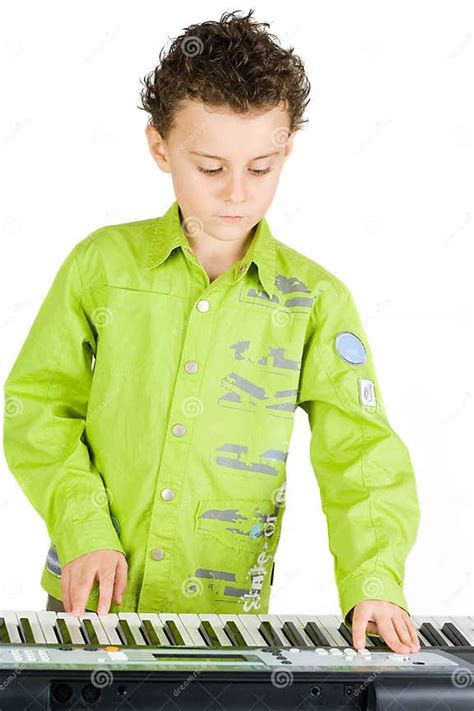 Cute Kid Playing Piano Stock Image Image Of Keys Organ 7833875