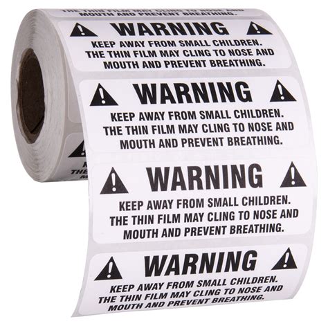 Warning 1 000 Labels Danger Of Suffocation Safety Labels AMAZON Poly