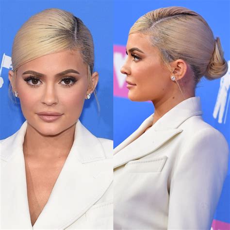 2018 Vmas Kylie Jenner’s Platinum Blonde And Sleek Bun