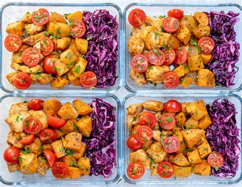 These homemade snacks and meals are exactly what you need to fuel your body in the best ways. Roasted Chicken + Sweet Potato Meal Prep for Clean Eating ...