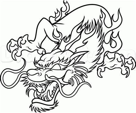 Dragon Line Drawing Simple Free Simple Dragon Download Free Simple