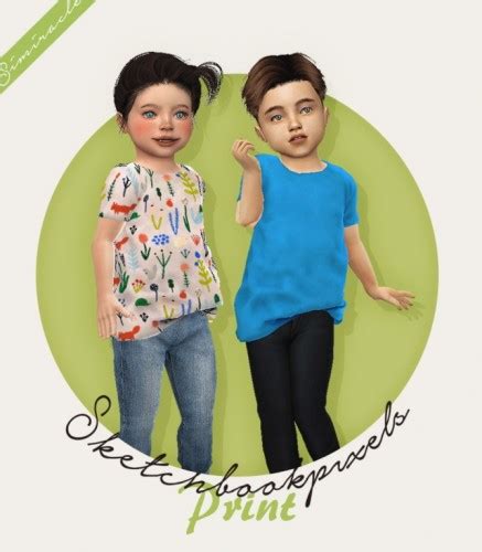 Sketchbookpixels Print 3t4 Shirt For Your Toddlers At Simiracle Sims