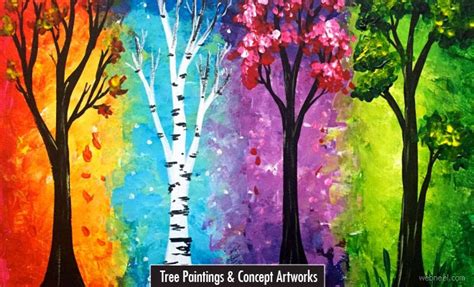 20 Beautiful Tree Paintings And Colorful Painting Ideas Webneel
