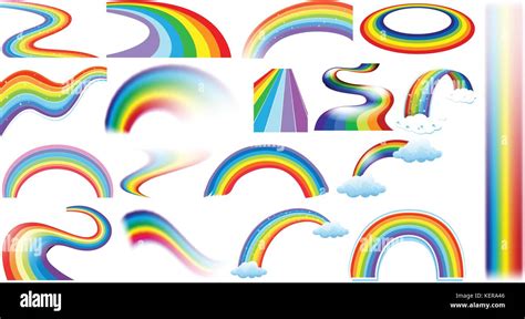 Illustration Of A Set Of Different Shapes Of Rainbows Stock Vector