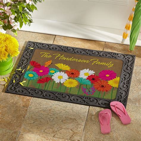 Spring Flowers Doormat In 2021 Spring Flowers Door Mat Personalized