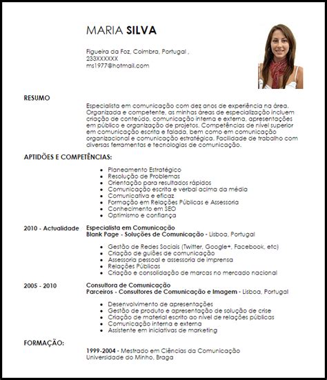 Um curriculum vitae em inglês deve incluir todas as informações que se seguem: Curriculum Vitae Em Portugues Exemplos