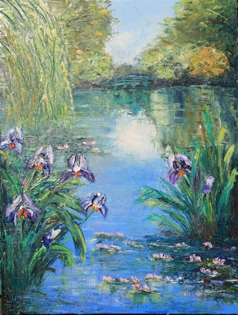 Claude Monet Irises Vackra Målningar Konstidéer Konstverk