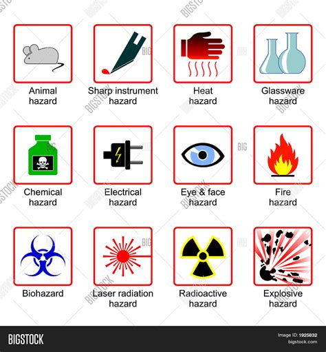 Laboratory Safety Symbols Illustration Photo Bigstock