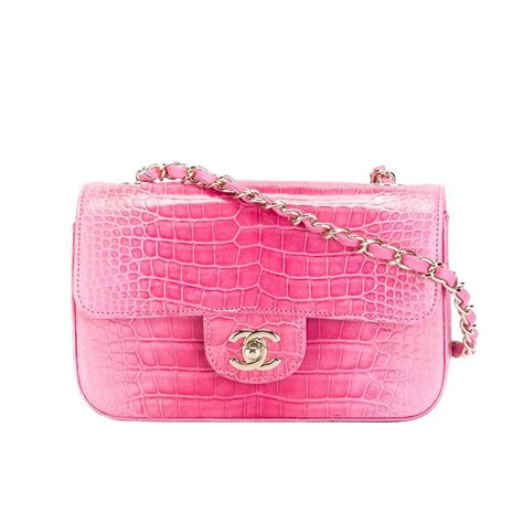 Chanel Pink Crocodile Shoulder Bag At 1stdibs Pink Crocodile Chanel