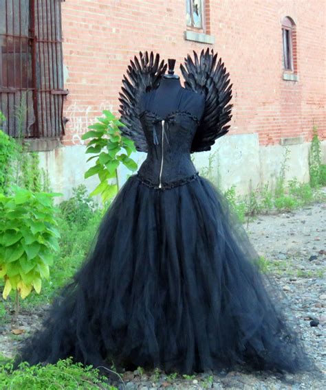 Adult Dark Angel Costume Skirt Dramatic Bridal Length Skirt For Black