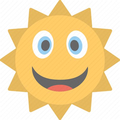 Emoji Happy Smiley Smiling Sun Sun Face Emoji Icon