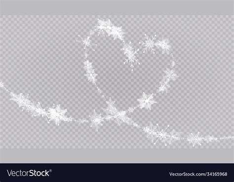 Heart Shaped Snowflakes In A Flat Style Royalty Free Vector
