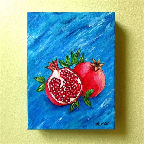 Original Pomegranate Painting Painting On Canvas Art For The Kitchen