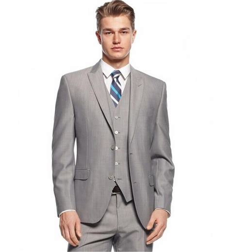 Custom Made Groom Tuxedo Light Grey Groomsmen Peak Lapel Weddingdinner