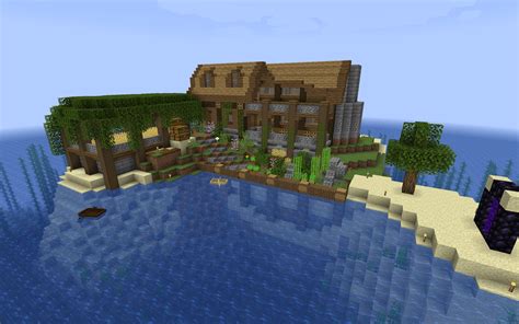A minecraft survival house on water can be seen as a simple dock house, it is one of the cool minecraft houses that you can build. My WIP island house on a server I play on. Critiques ...