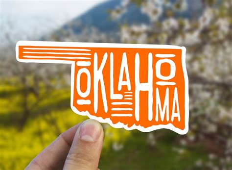 Oklahoma State Outline Sticker Oklahoma Yeti Decal Travel Sticker