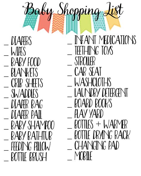 Baby Essentials Checklist Sunny Sweet Days