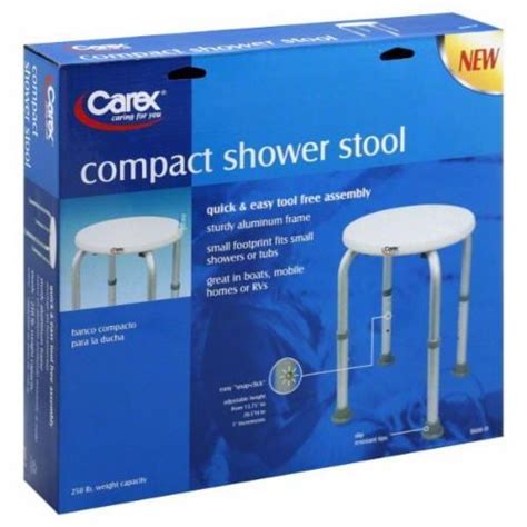 Carex Compact Shower Stool Adjustable Height Bath Stool And Shower