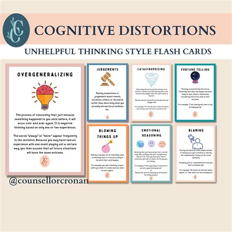 Cognitive Distortion Cards Unhelpful Thinking Challenge Etsy Uk