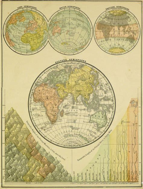 World Hemisphere Map, 1890 - Original Art, Antique Maps ...