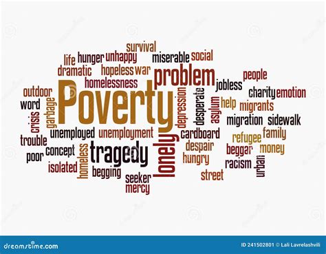 Word Cloud With Poverty Concept Isolated On A White Background Stock