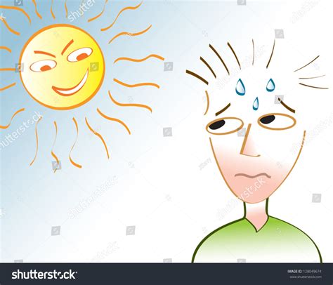 A Man Sweating Under An Angry Sun Depicting A Heat Wave Or A Very Hot