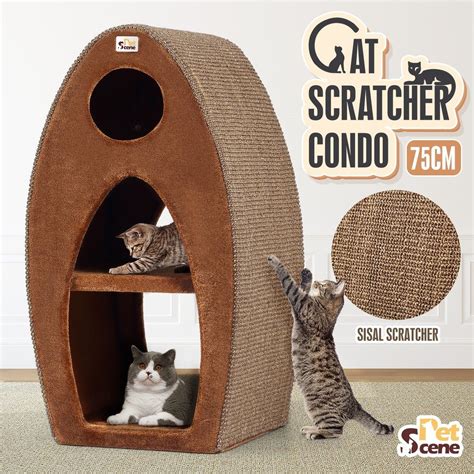 Modern Cat Condo Scratching Post Sisal Scratcher Furniture House Gym 2
