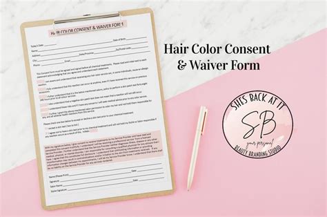 Hair Stylist Color Consent Form Stylist Color Consent And Etsy In