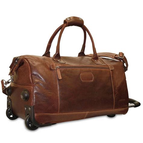 Jack Georges Voyager Leather Wheeled Duffle Bag 7520