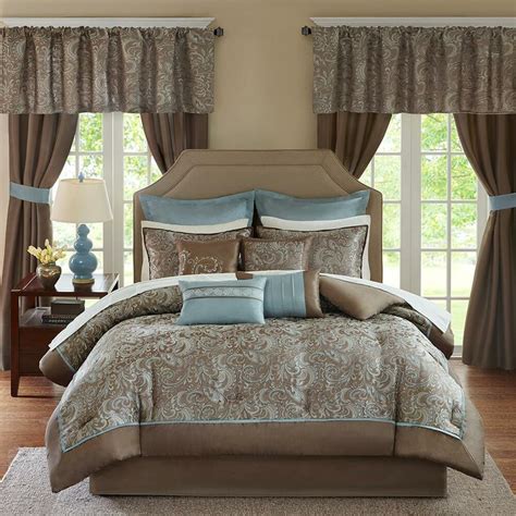 Jcpenney furniture, jcpenney furniture delivery, jcpenney furniture living room, jcpenney furniture outlet atlanta. Deluxe Taupe Blue Paisley Comforter Window Curtains 24 pcs ...
