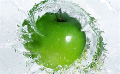 Green Apple Fruit Macro Simple Background Apples Fluid Hd Wallpaper
