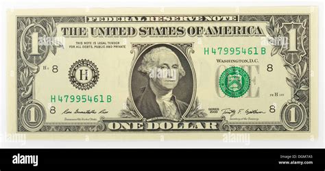 One Us Dollar Bill Front Stock Photo 61910413 Alamy