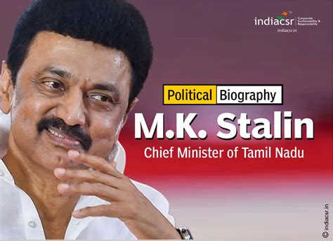 Mk Stalin Chief Minister Of Tamil Nadu Political Biography