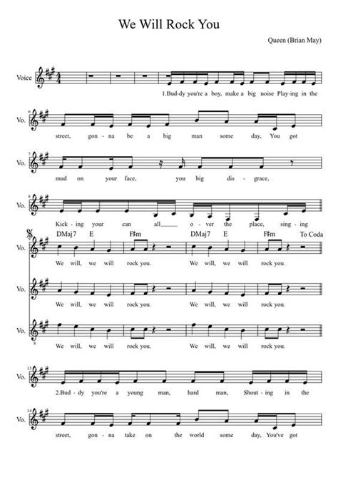 Queen had so many classic songs that it is hard to make room for them all. We Will Rock You piano sheet music | Guitarra / Tablature & Chords | Partituras de saxofón ...