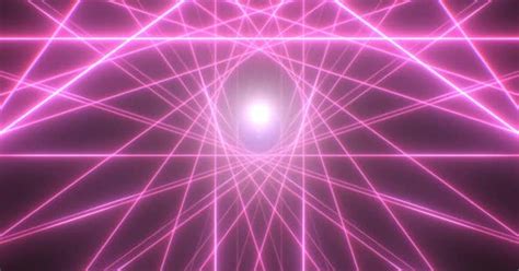 Retro Pink Synthwave Laser Beam Light Tunnel With Neon Glow Lines 4k