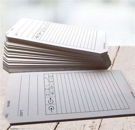 Clock Cards For Traditional Clocking On Machines And Terminals