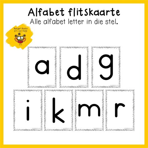 Alfabet Flitskaarte Bakgat Boeke