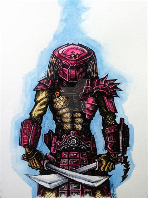 Predator Ink Sketch Colored By Sweav On Deviantart