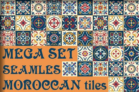 Moroccan Tiles 5 Shades Seamless Graphic Design Pattern Moroccan