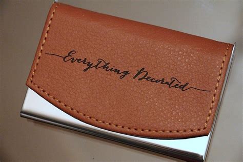 Custom Engraved Leather Business Card Holder Groomsmen Gift Etsy