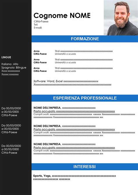 Crea Curriculum Vitae Gratis In Formato Word Creare Cv