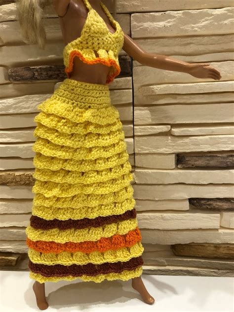 Crochet Doll Skirt Yellow Doll Skirt Doll Clothes Etsy