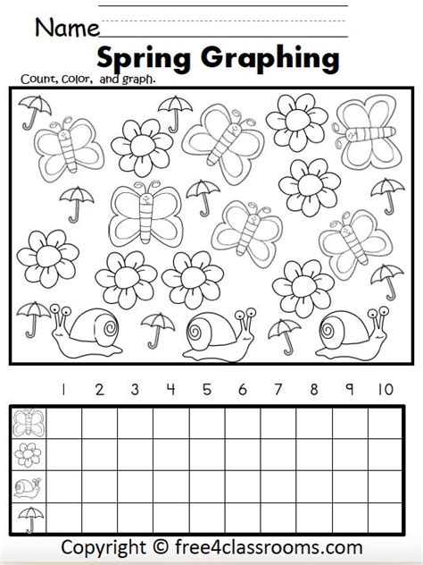 Spring Graph Worksheet For Kindergarten
