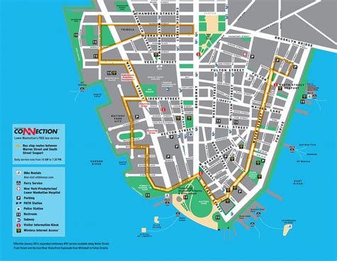 Walking Karte Von Lower Manhattan Manhattan Walking Tour Map New