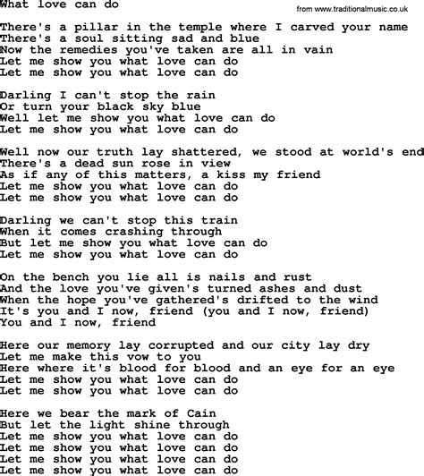 Bruce Springsteen Song What Love Can Do Lyrics