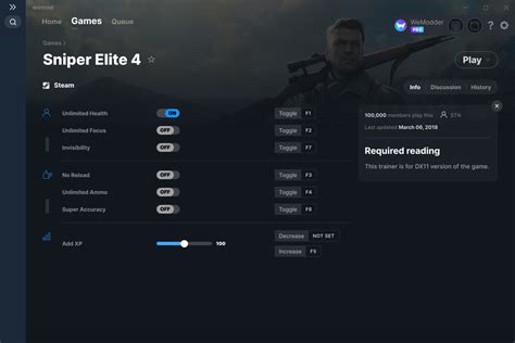 Sniper Elite 4 Cheats And Trainer For Steam Trainers Wemod Community