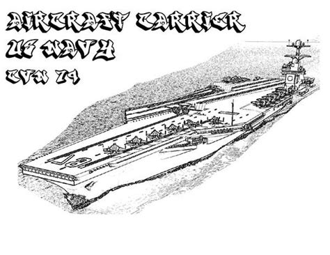 Us Navy Aircraft Carrier Coloring Pages Sketch Coloring Page